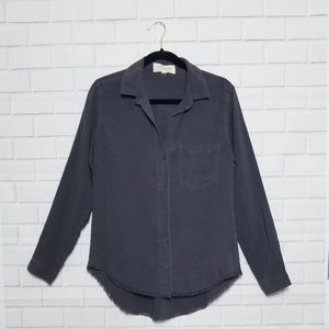 Anthropologie Cloth & Stone gray button up NWOT